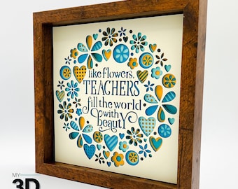 3D TEACHERS svg - Teacher Appreciation Day shadowbox svg - for cricut - for silhouette