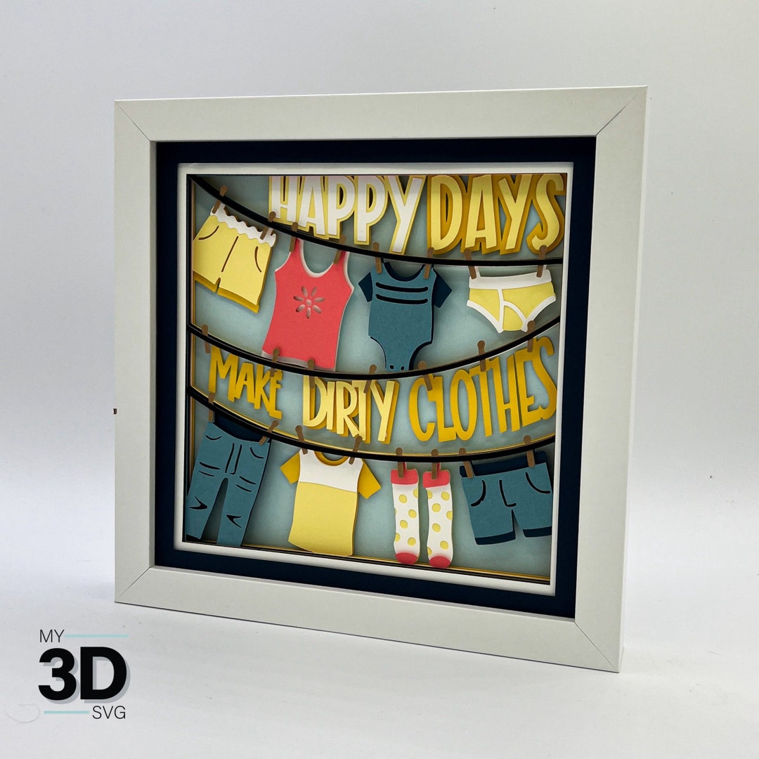3D LAUNDRY ROOM Shadow Box Svg - Layered Cardstock Svg - for Cricut ...