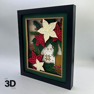 BOUQUET DE NOL 3D svg - svg Shadow Box - pour cricut - pour silhouette