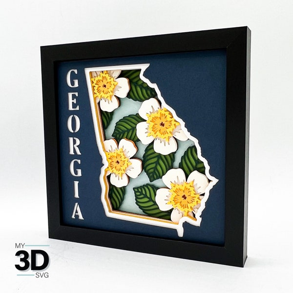 3D GEORGIA SVG - CHEROKEE Rose svg -  for cricut - for silhouette