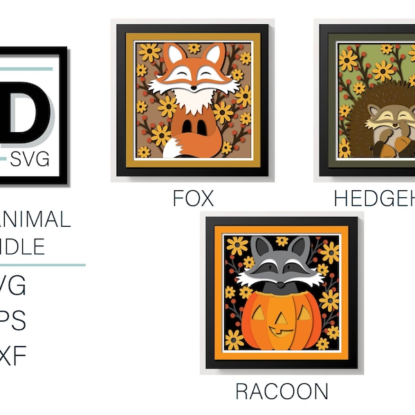 3D FALL ANIMAL BUNDLE svg - Fall shadow box svg - for cricut - for silhouette 3D FALL ANIMAL BUNDLE svg - Fall shadow box svg - for cricut - for silhouette