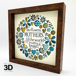 3D MOTHERS svg - Mother&#39;s Day shadowbox svg - for cricut - for silhouette