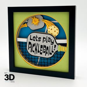 PICKLEBALL 3D SVG-SPORTS Shadow box svg-Svg de papier cartonné en couches - pour cricut - pour silhouette