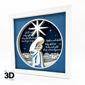 3D SILENT NIGHT svg - 3D Christmas svg - shadow box svg - pour cricut - pour silhouette