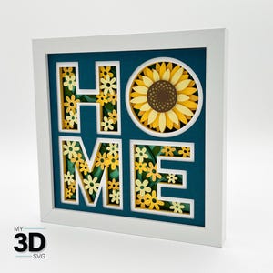 3D HOME TOURNESOL 2 SVG - pour cricut - pour silhouette