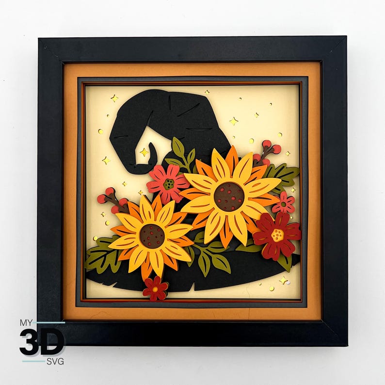 3D WITCH HAT BOUQUET Svg - Shadow Box Svg - for Cricut - for Silhouette ...