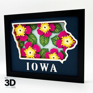 3D IOWA SVG - Prairie Rose svg - für Cricut - für Silhouette