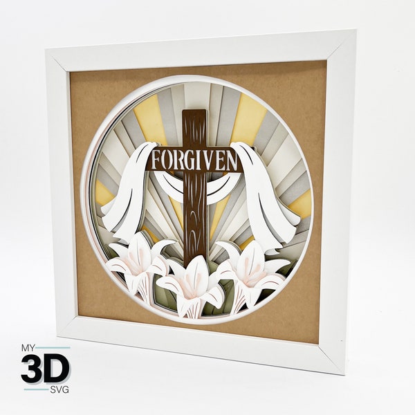 3D FORGIVEN WITH LILIES svg - Easter svg -  for cricut - for silhouette