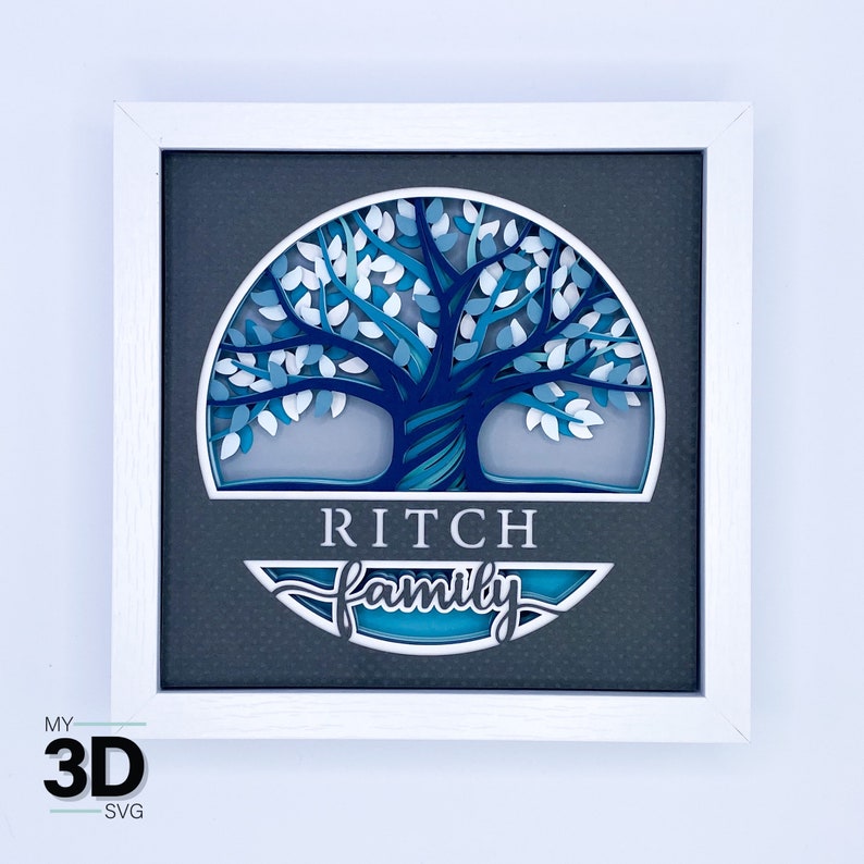 PERSONALIZABLE 3D FAMILY Shadow Box svg for cricut for silhouette image 2