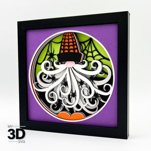 3D HALLOWEEN GNOME 2 svg - FALL shadow box svg - for cricut - for silhouette