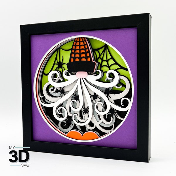 3D HALLOWEEN GNOME 2 svg - FALL Shadow Box svg - für Cricut - für Silhouette
