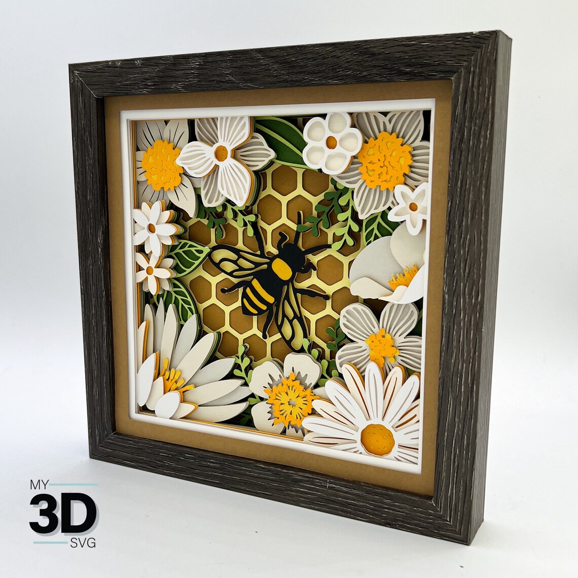 3D BEE Svg - Shadow Box Svg -layered Cardstock Svg - for Cricut - for ...