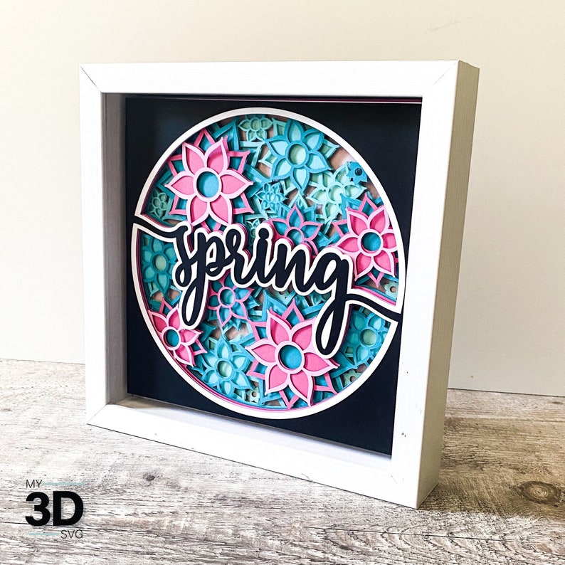 3D SPRING SVG Shadow Box SVG for Cricut for Silhouette Etsy