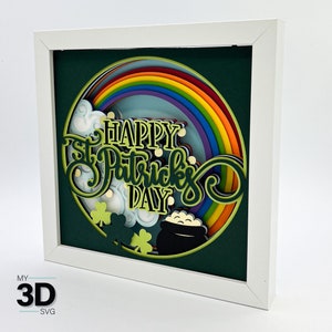 Svg 3D HAPPY St. PATRICK'S DAY - svg shadowbox de la Saint-Patrick - pour cricut - pour silhouette