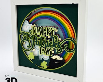 3D HAPPY St. PATRICK'S DAY svg - St. Patrick's Day shadowbox svg - for cricut - for silhouette