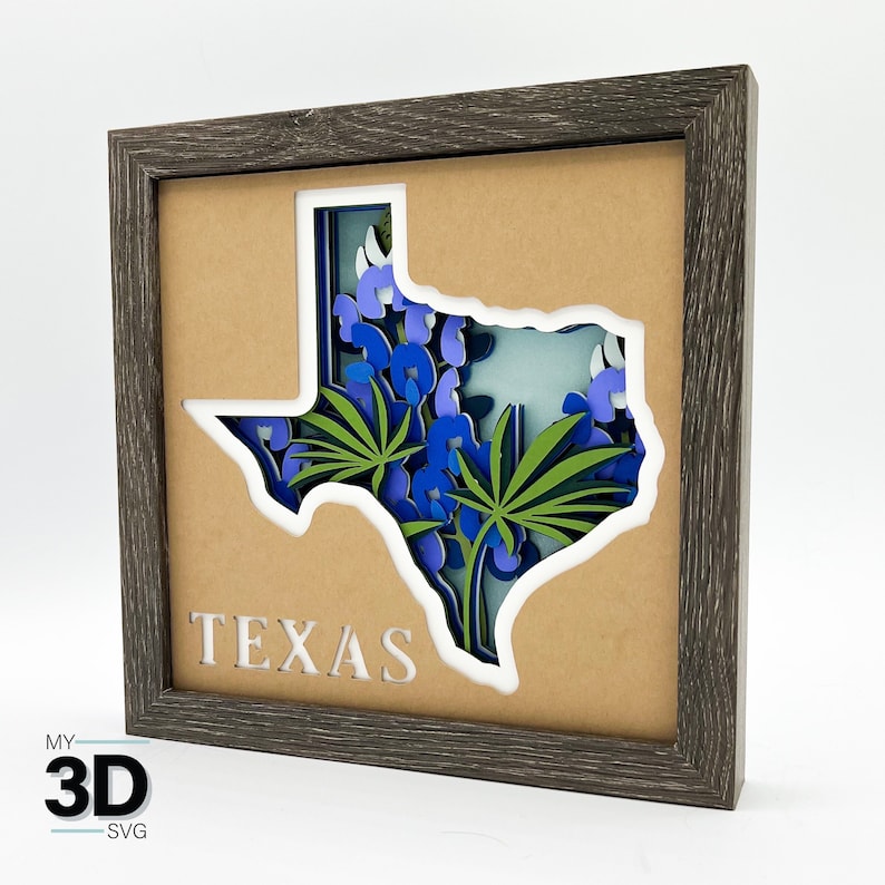 3D TEXAS SVG - Blue Bonnet Svg - for Cricut - for Silhouette - Etsy