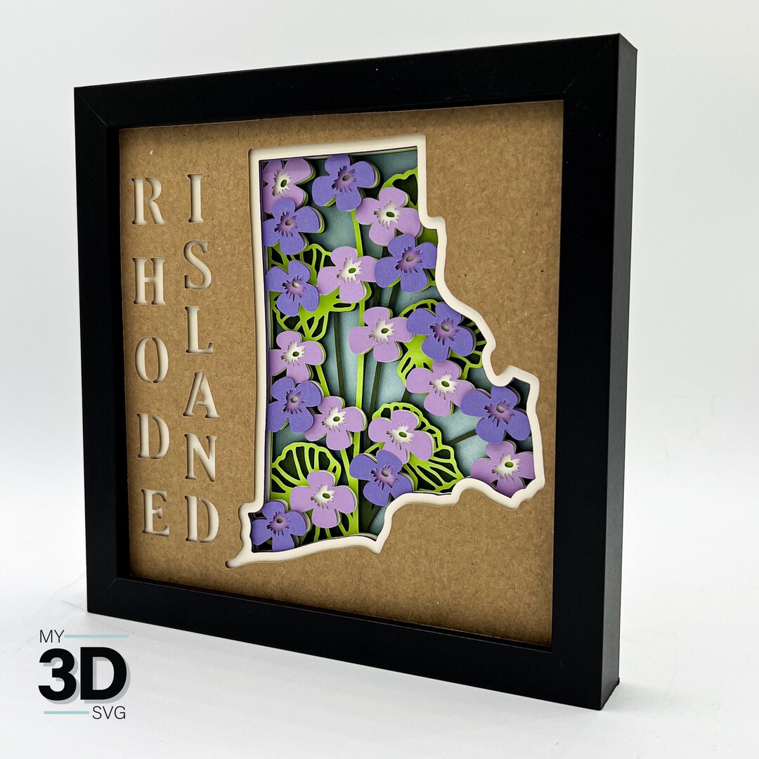 3D RHODE ISLAND SVG Violet Svg for Cricut for Silhouette - Etsy