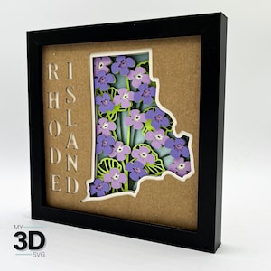 3D RHODE ISLAND SVG - Violet svg - voor cricut - voor silhouet