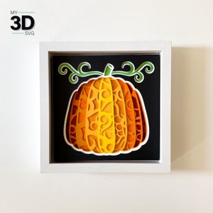 3D PUMPKIN SVG - Fall Svg- Shadow Box Svg - for Cricut - for Silhouette ...