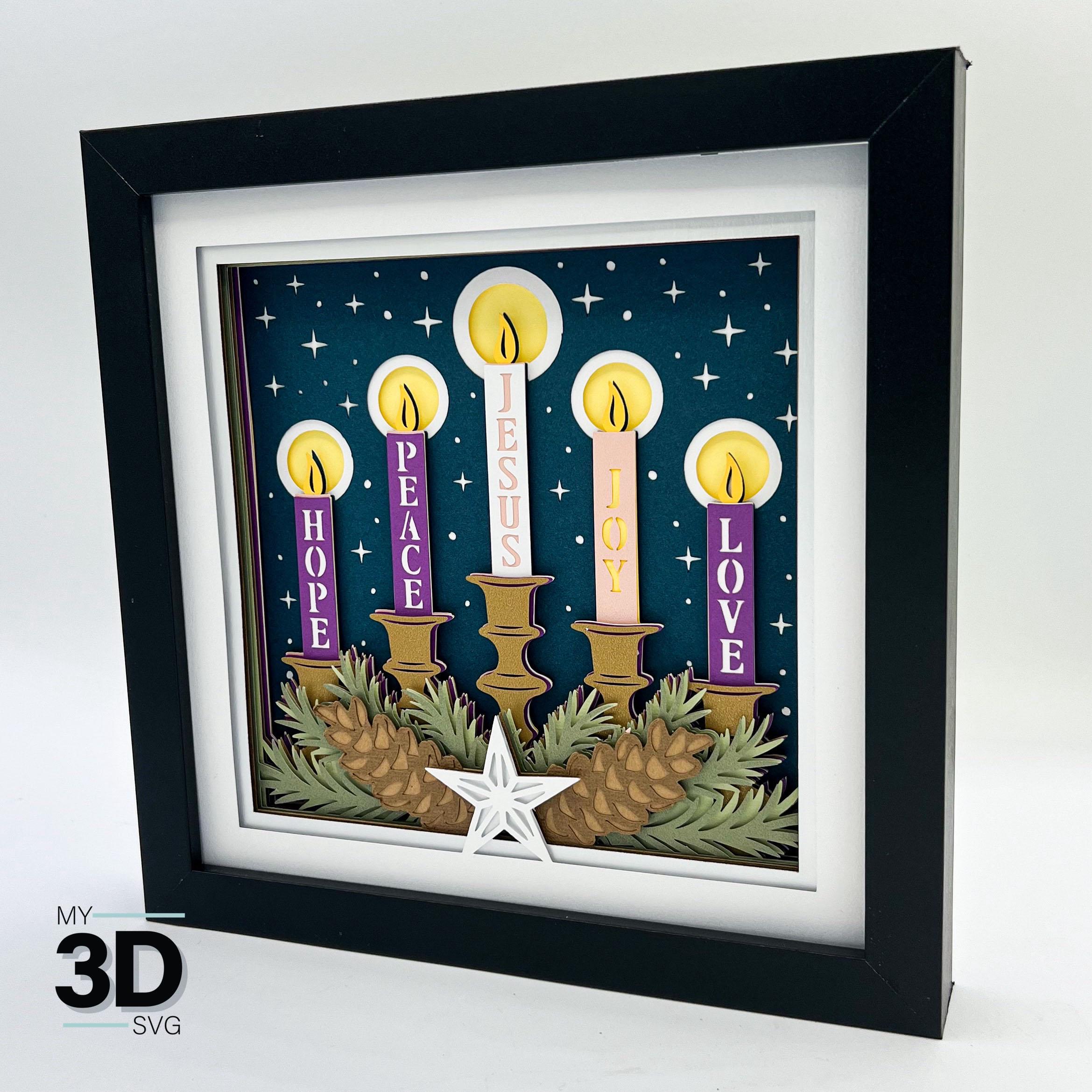 Advent Shadow 3D ADVENT Svg - Christmas Shadow Box Svg - for Cricut - for Silhouette ...