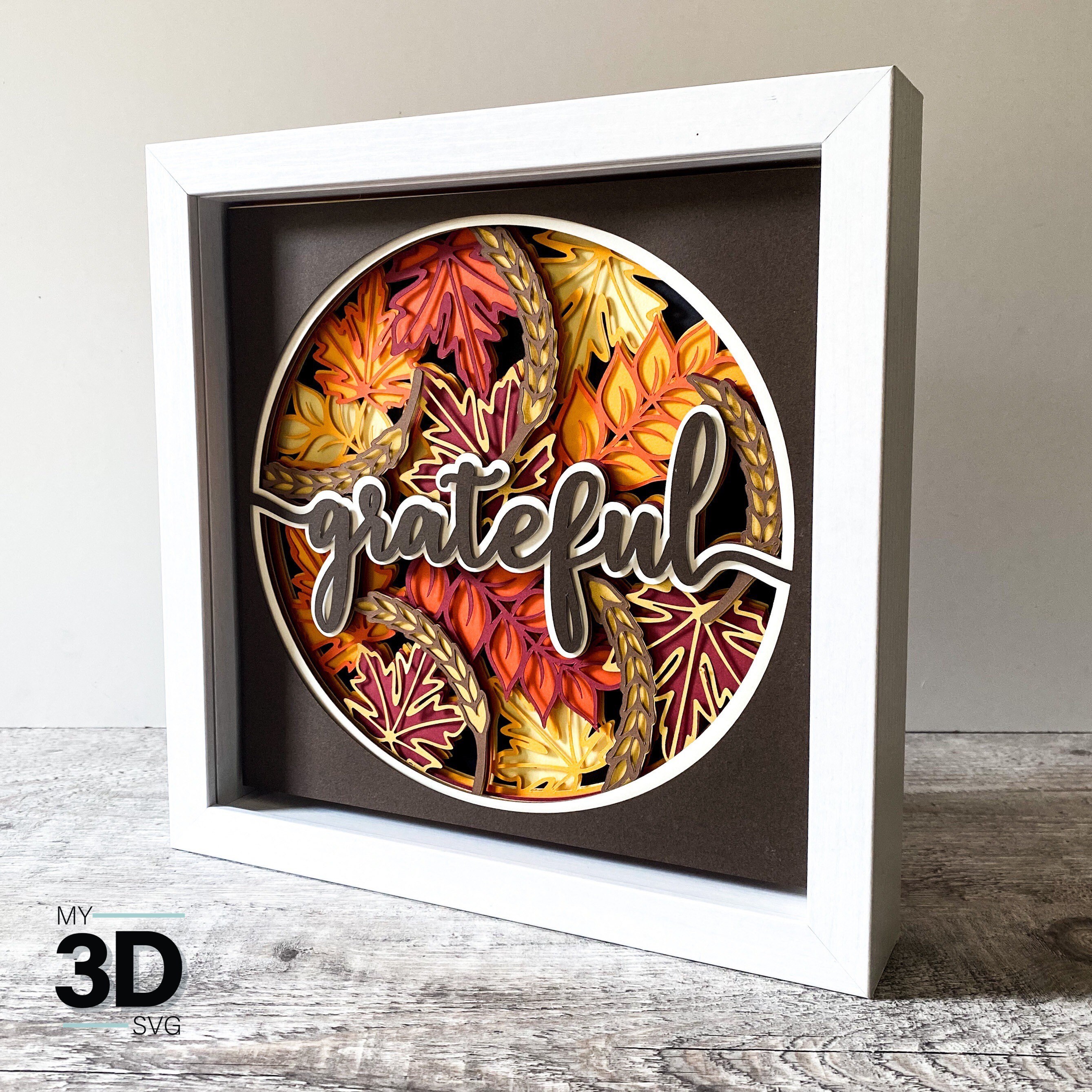 3D GRATEFUL Svg FALL Shadow Box Svg for Cricut for | Etsy