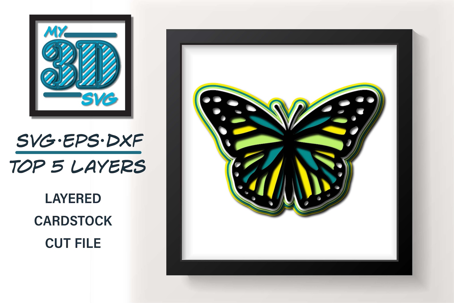 3D Cardstock Butterfly SVG Layered SVG For Cricut Etsy