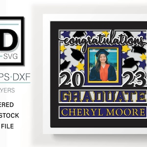 CUSTOMIZABLE 3D GRADUATION Shadow Box Svg for Cricut for Silhouette - Etsy