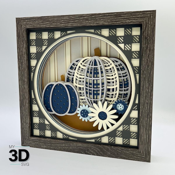 ZUCCHE IN TESSUTO 3D svg - Scatola ombra autunnale svg - per cricut - per silhouette
