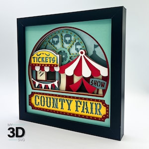 3D COUNTY FAIR SVG - Shadow Box svg - para cricut - para silhueta