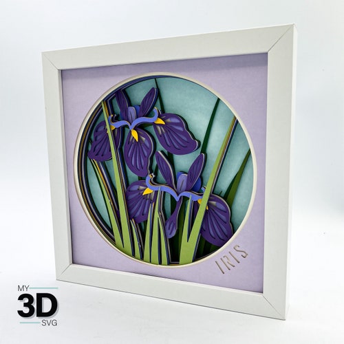 Svg 3D IRIS Shadow Box - pour cricut - pour silhouette