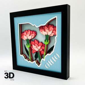 3D OHIO SVG - CARNATION svg -  for cricut - for silhouette