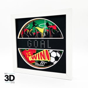 3D SOCCER SVG -SPORTS Shadow box svg -layered cardstock svg - for cricut - for silhouette