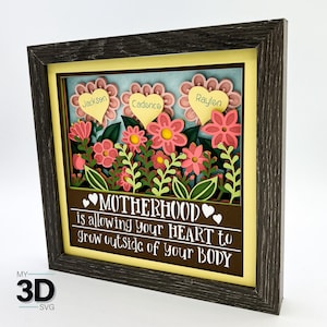 Scatola d'ombra 3D PERSONALIZZABILE FESTA DELLA MADRE svg - per cricut - per silhouette
