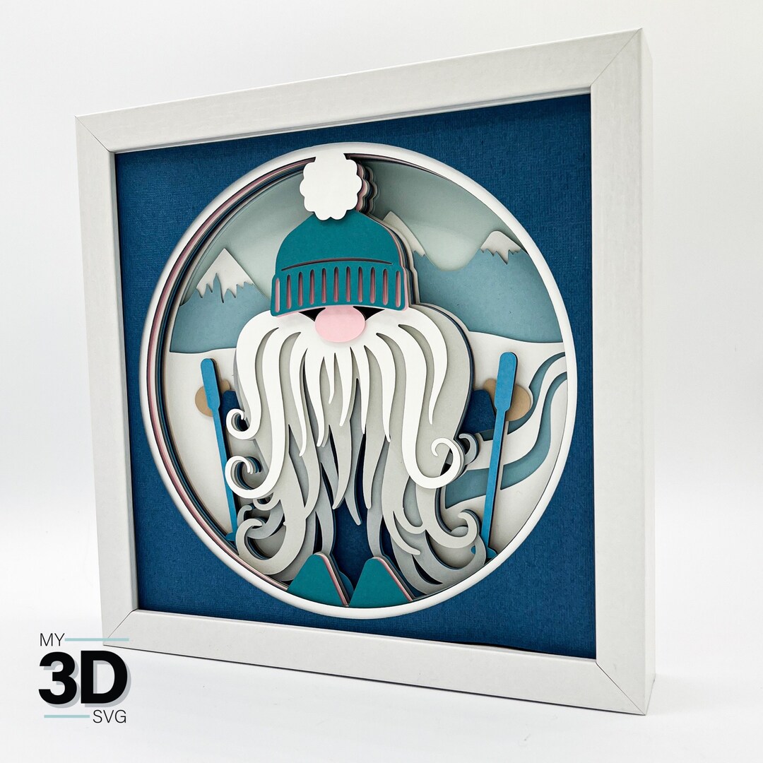 3D WINTER GNOME 1 Svg - WINTER Shadow Box Svg - for Cricut - for ...