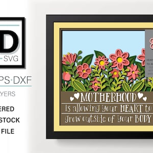 3D CUSTOMIZABLE MOTHER'S DAY Shadow Box Svg - for Cricut - for ...