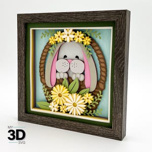 3D HASE BASKET svg - 3d OSTERN svg - Schattenbox svg - für Cricut - für Silhouette