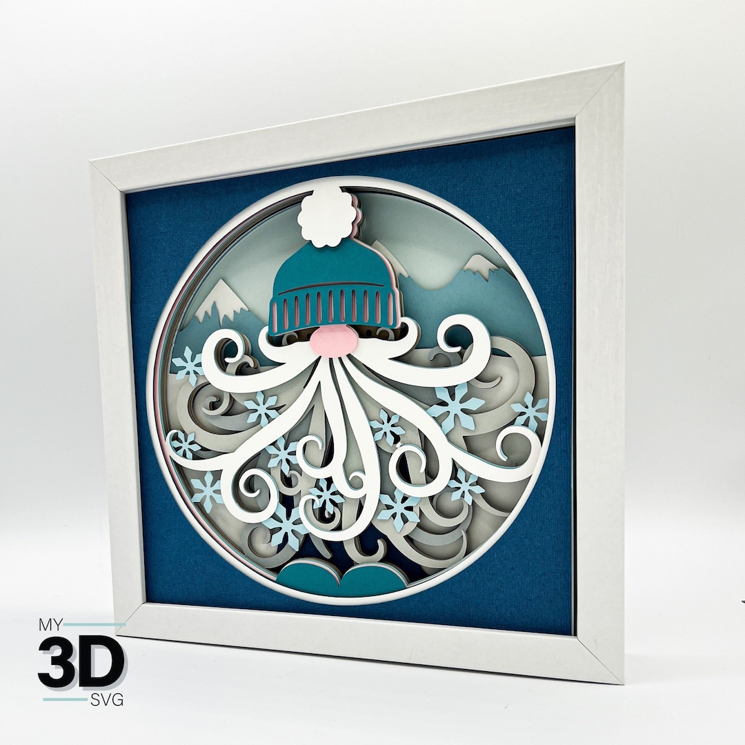 3D WINTER GNOME 2 Svg - WINTER Shadow Box Svg - for Cricut - for ...