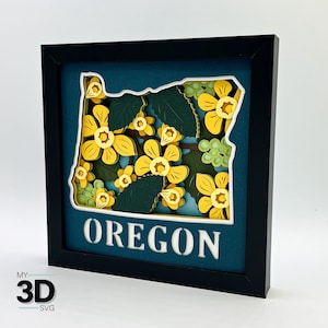 OREGON 3D SVG - rote Karte für Cricut - für Silhouette