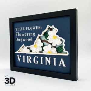3D VIRGINIA SVG - Hartriegel svg - für Cricut - für Silhouette