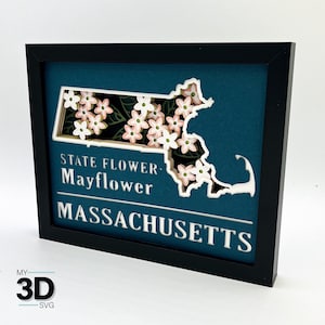 3D MASSACHUSETTS SVG - MAYFLOWER svg - pour cricut - pour silhouette