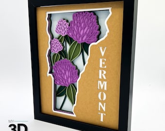 3D VERMONT Shadow Box svg - for cricut - for silhouette