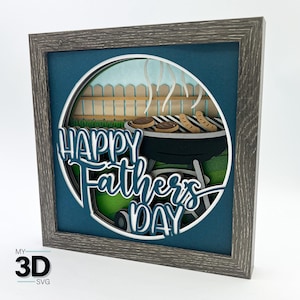 3D GELUKKIGE VADERDAG SVG - Vaderdag SVG - Shadow Box SVG - voor cricut - voor silhouet