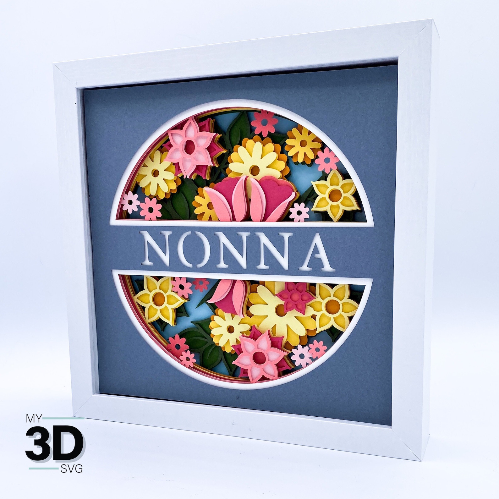 3D CUSTOMIZABLE MOTHER'S DAY Shadow Box Svg for Cricut Etsy