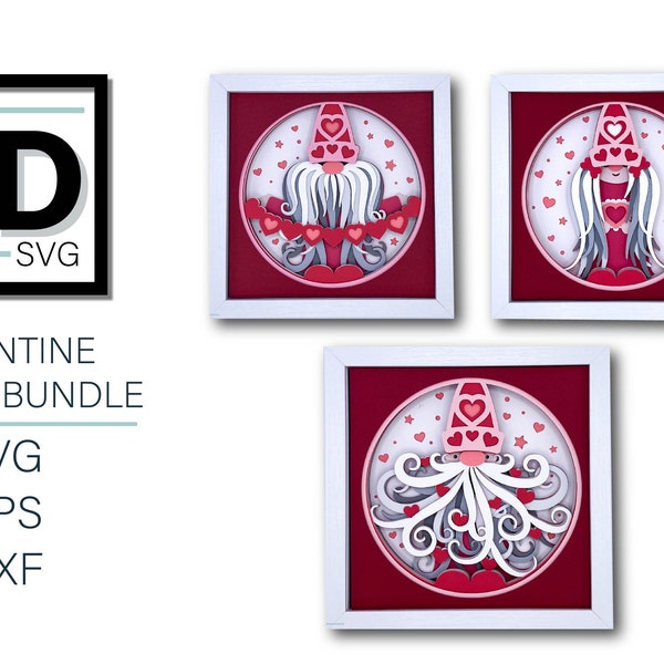 3D VALENTINES GNOME BUNDLE - Gnome svg - shadow box svg - for cricut - for silhouette 3D VALENTINES GNOME BUNDLE - Gnome svg - shadow box svg - for cricut - for silhouette