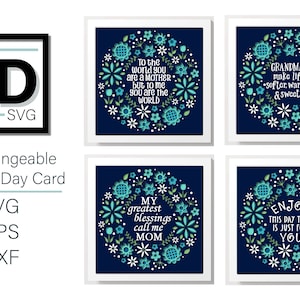 3D verwisselbare Moederdag kaart SVG - Shadowbox SVG - voor cricut - voor silhouet