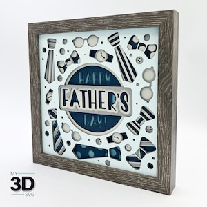 3D HAPPY VATHER'S DAY Card SVG - Vaderdag SVG - Shadow Box SVG - voor cricut - voor silhouet