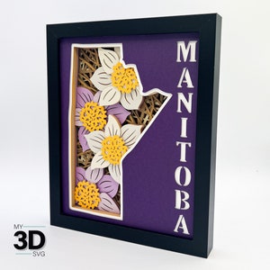 3D MANITOBA SVG - Prairie Crocus svg - für Cricut - für Silhouette