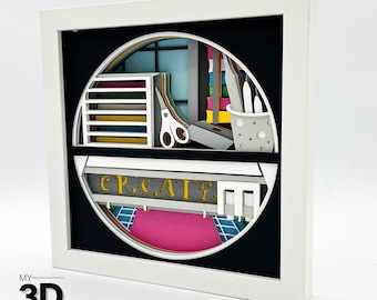 3D CREATE CRAFTER SVG - Shadow box svg - warstwowy karton svg - do cricut - do sylwetki