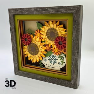 3D FALL BOUQUET quadrado svg - Shadow Box svg - para cricut - para silhueta