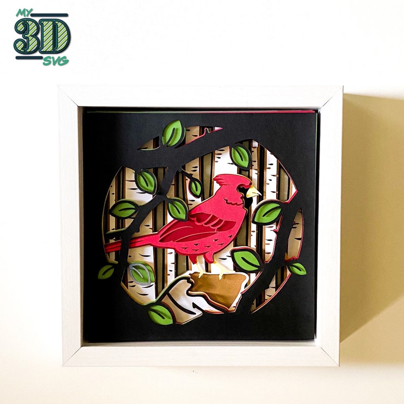 3D CARDINAL SVG Layered Cardstock SVG Memorial Svg for Etsy